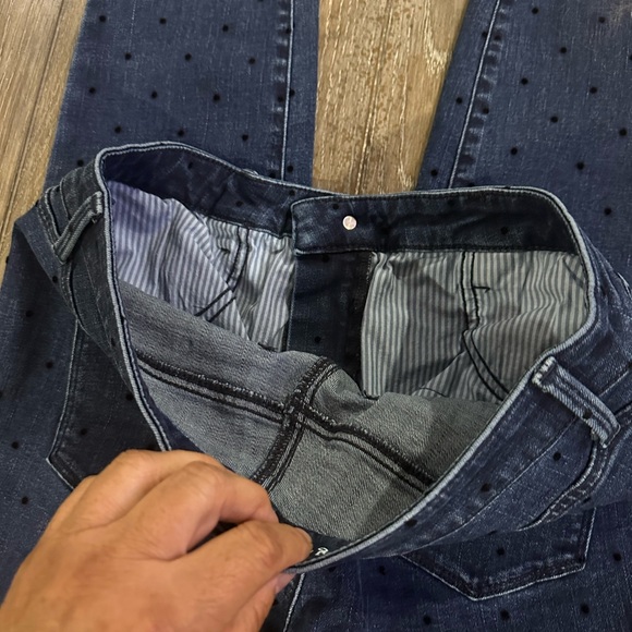 Talbots Flawless Dark Blue Polka Dot Jeans - Picture 6 of 11